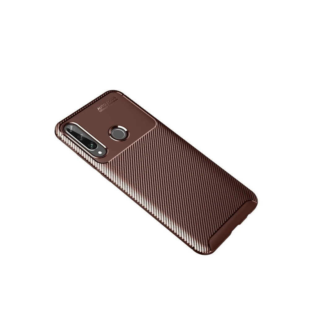 Mey İthalat® Huawei Y6P Kılıf Auto Focus Karbon Kapak - Kahverengi