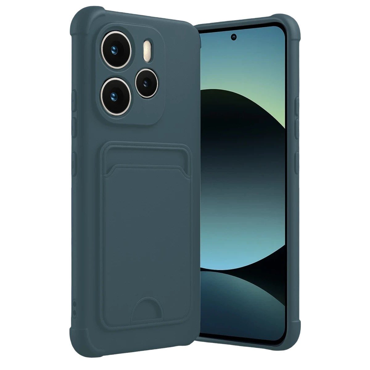 Mey İthalat® Redmi Note 14 4G Kelvin Kartvizitli Silikon - Koyu Yeşil
