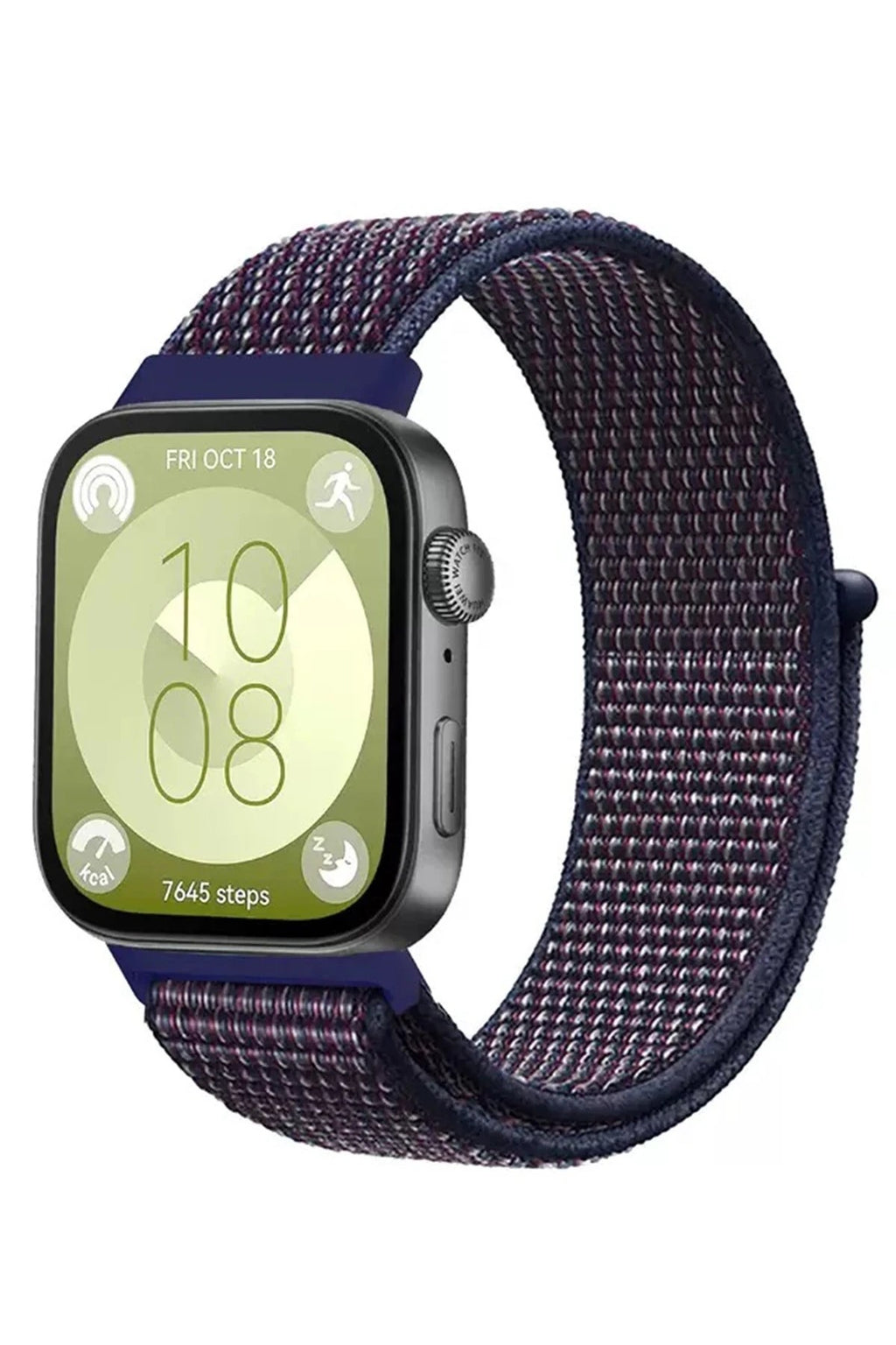 Mey İthalat® Huawei Fit 4 Hasırlı Cırtcırtlı Kordon - Mavi-Beyaz