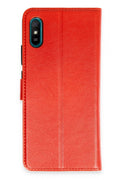 Mey İthalat® Redmi 9A Kılıf Trend S Plus Kapaklı Kılıf - Kırmızı