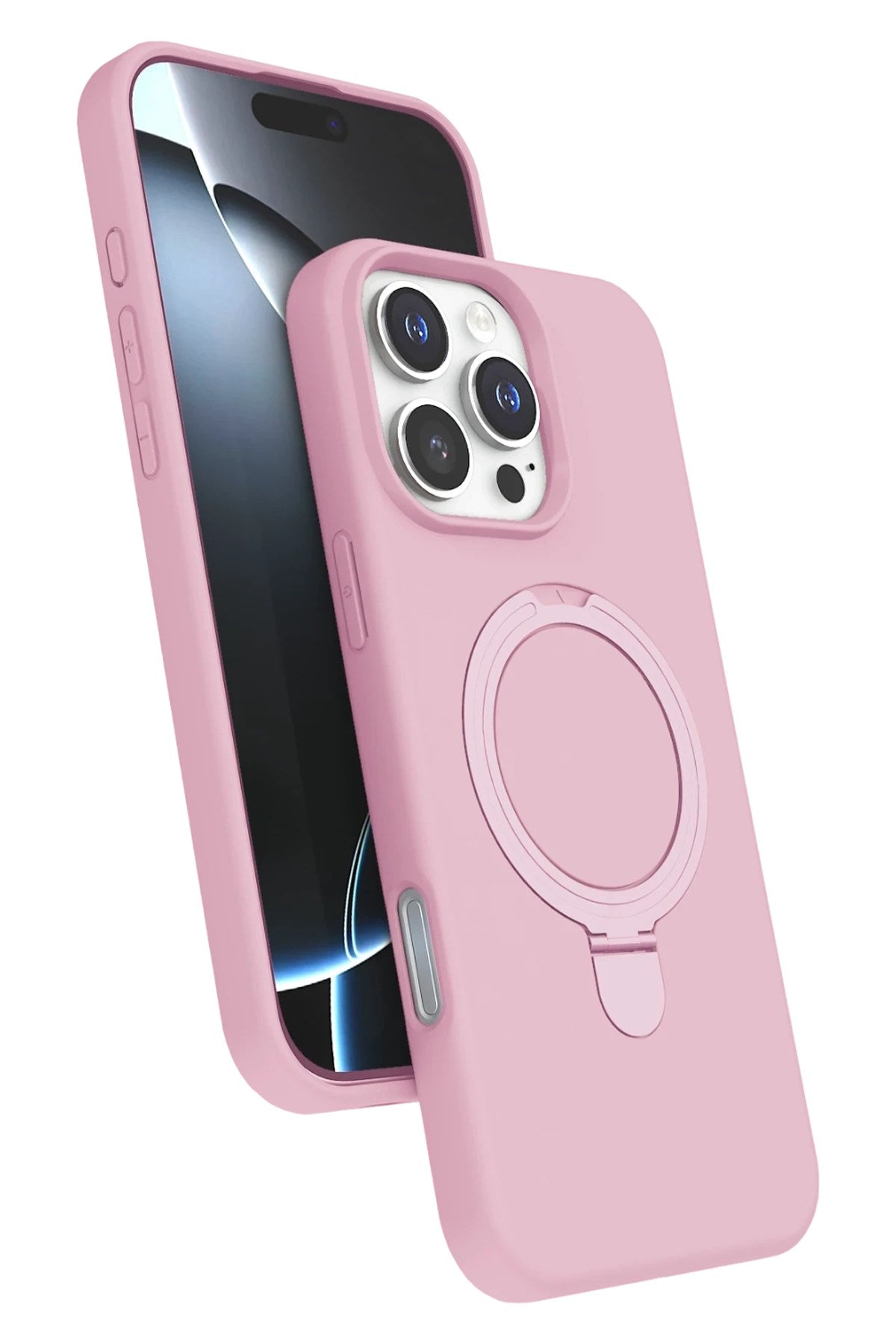 Mey İthalat® iPhone 16 Pro Regal Magsafe Standlı Kapak - Açık Pembe