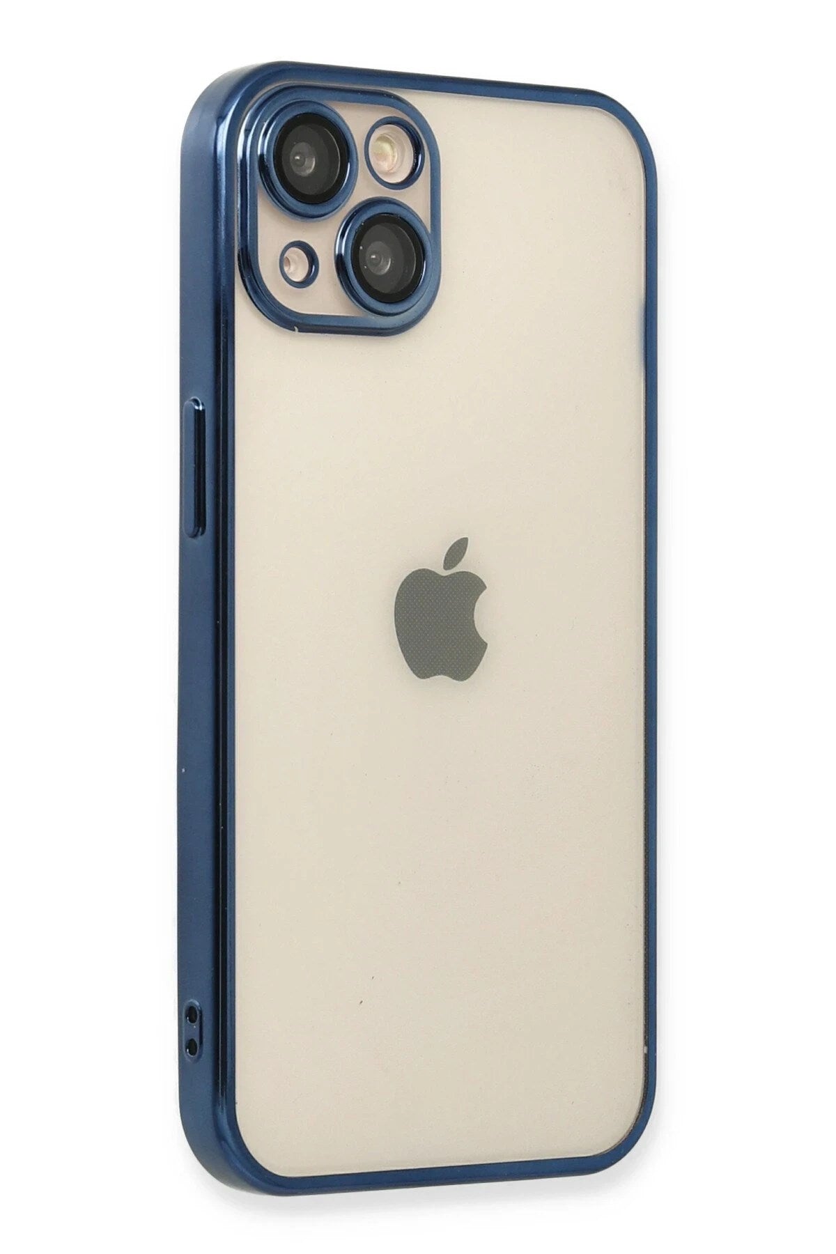 Mey İthalat® iPhone 13 Kılıf Lensli Silikon - Lacivert