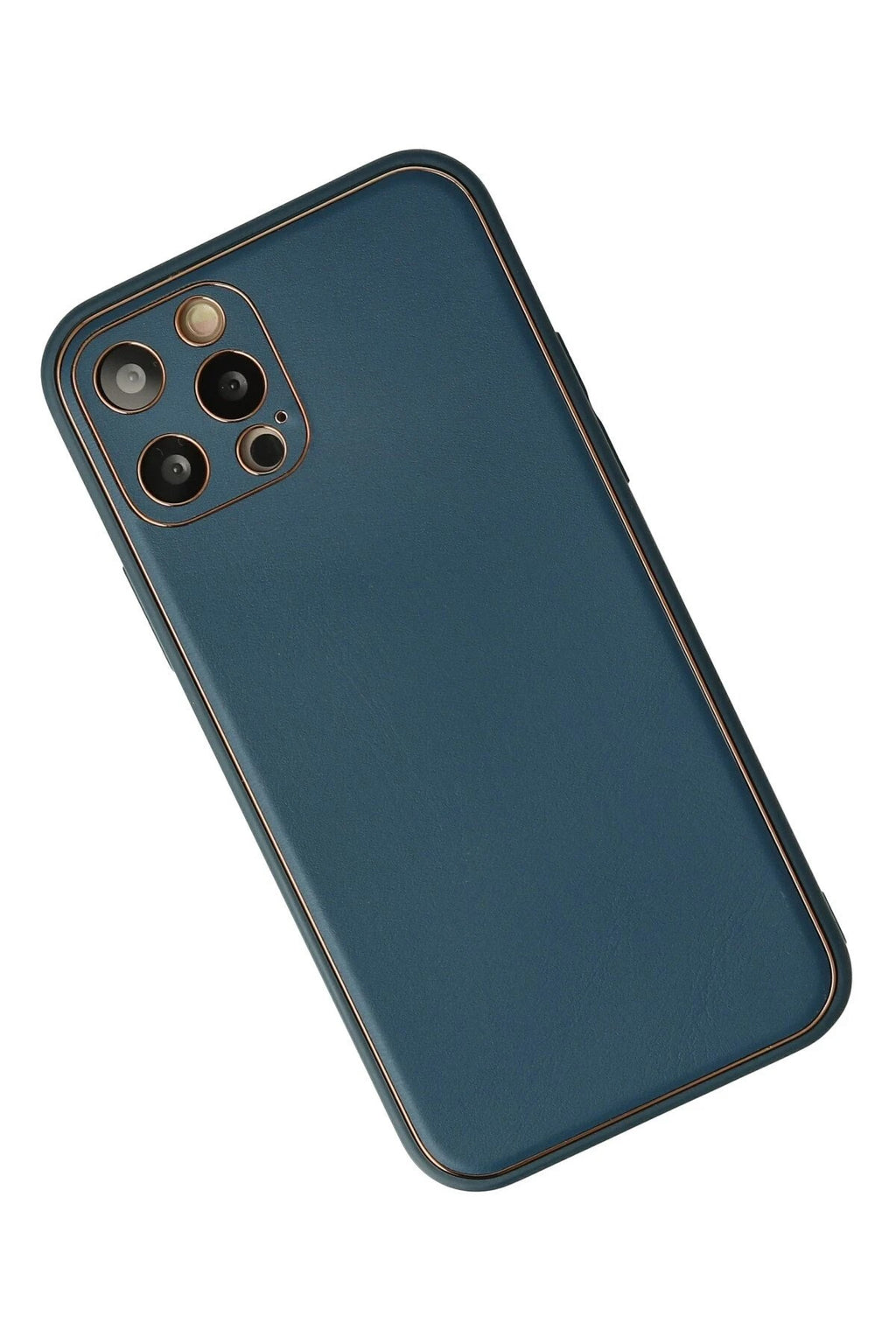 Mey İthalat® iPhone 12 Pro Max Kılıf Coco Deri Silikon Kapak - Mavi
