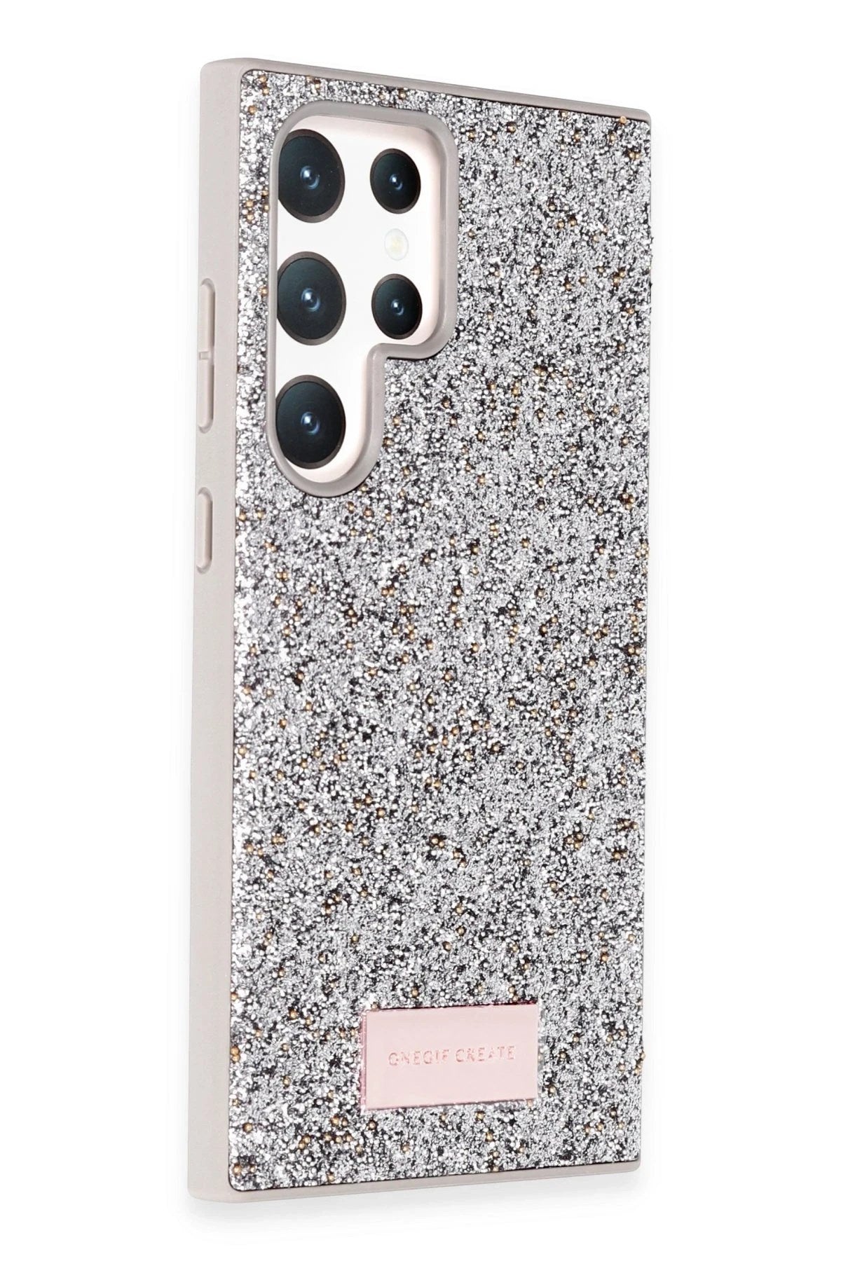 Mey İthalat® Samsung Galaxy S23 Ultra Bright Simli Kapak - Gümüş