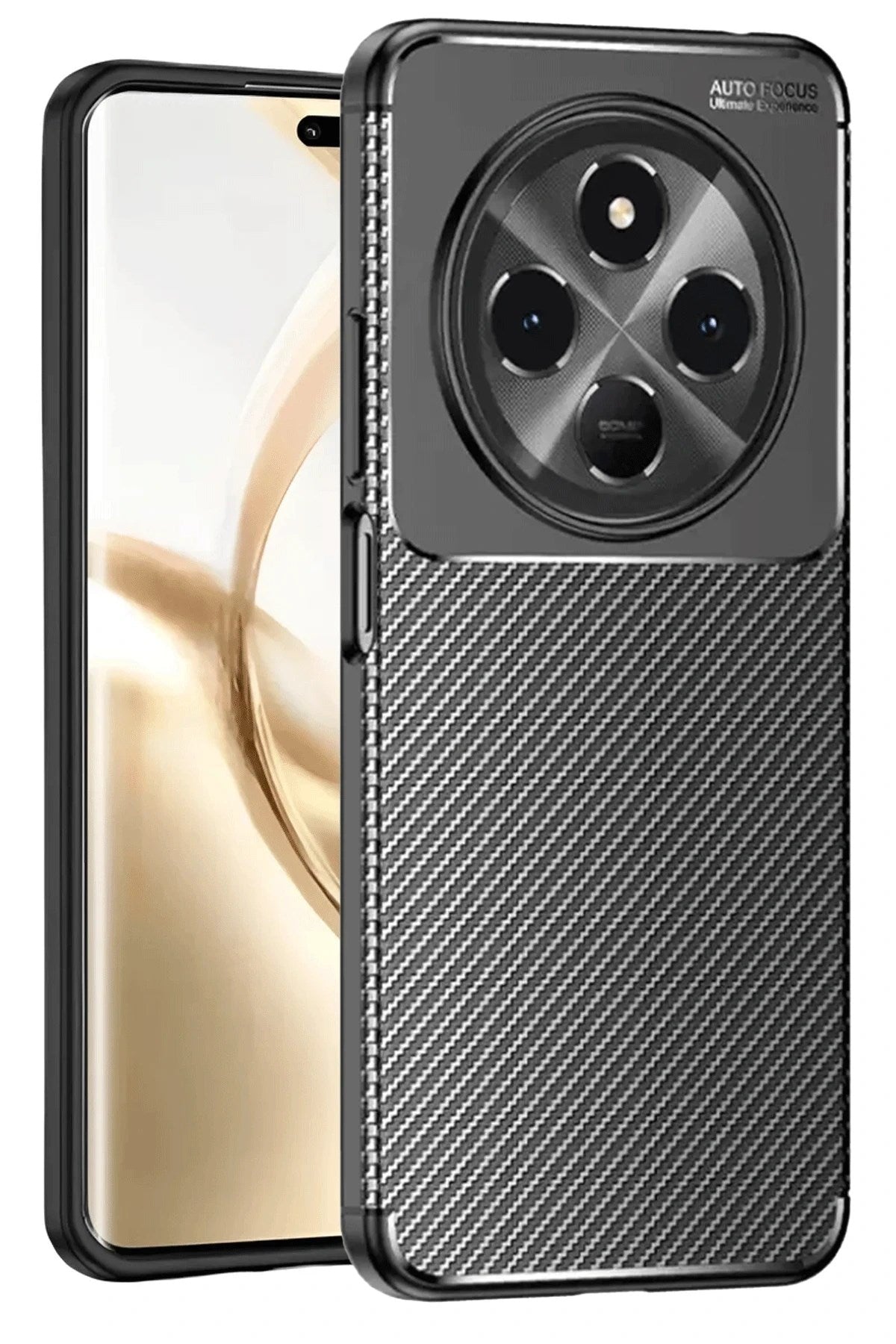Mey İthalat® Tecno Spark 30C Kılıf Auto Focus Karbon Kapak - Siyah