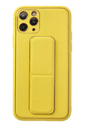 Mey İthalat® iPhone 11 Pro Kılıf Coco Deri Standlı Kapak - Sarı