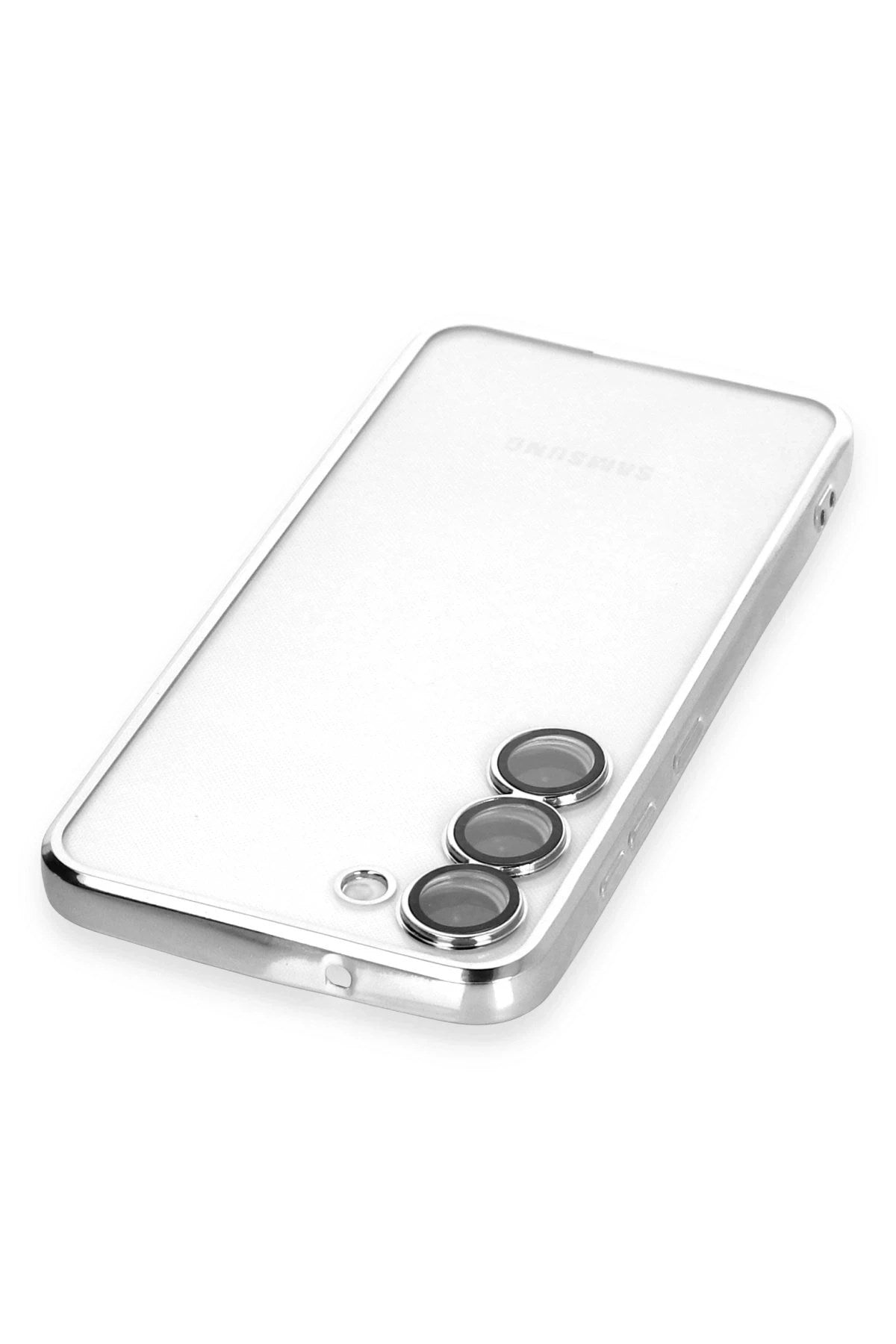 Mey İthalat® Samsung Galaxy S23 Plus Kılıf Lensli Silikon - Gümüş