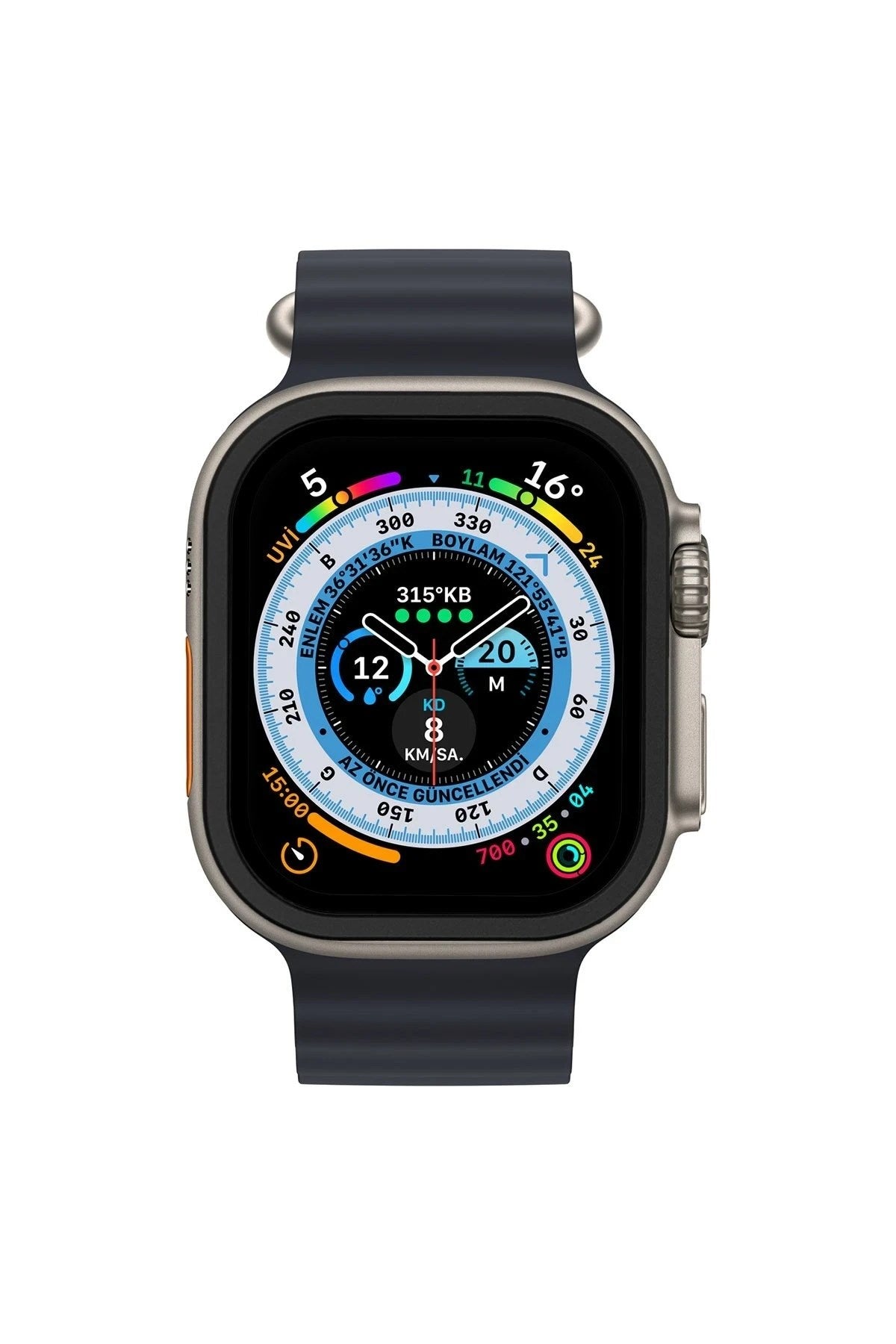 Mey İthalat® Watch Ultra 49mm Alüminyum Kasa Cam Ekran Koruyucu - Siyah