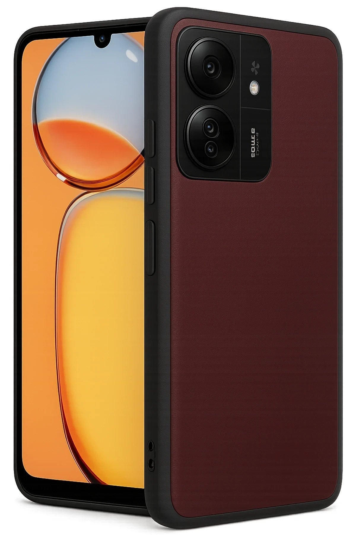 Mey İthalat® Redmi 13C Kılıf Aras Deri Kapak - Bordo