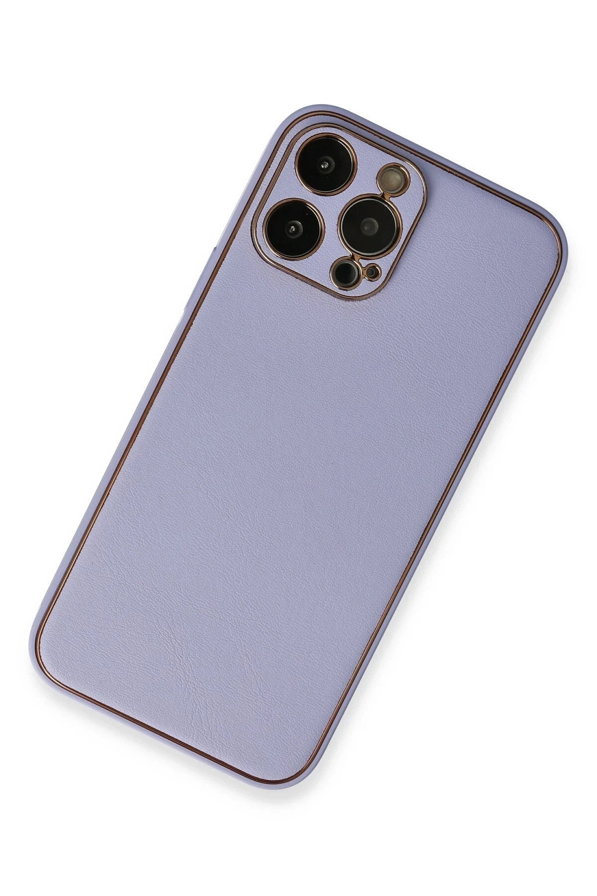Mey İthalat® iPhone 13 Pro Kılıf Coco Deri Silikon Kapak - Açık Lila