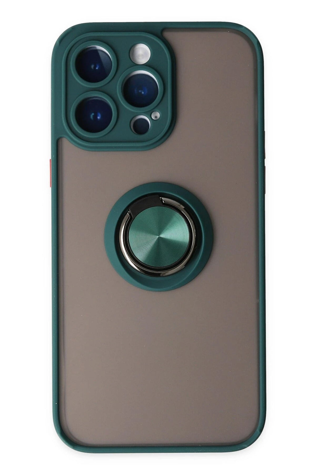 Mey İthalat® iPhone 14 Pro Kılıf Montreal Yüzüklü Silikon Kapak - Yeşil