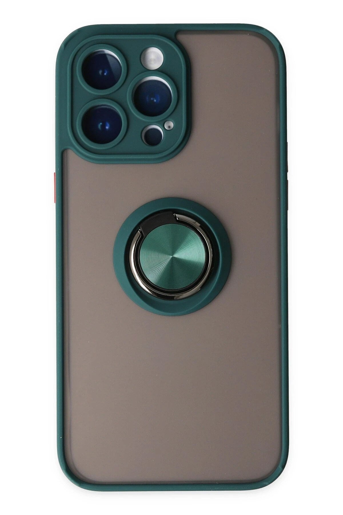 Mey İthalat® iPhone 14 Pro Kılıf Montreal Yüzüklü Silikon Kapak - Yeşil