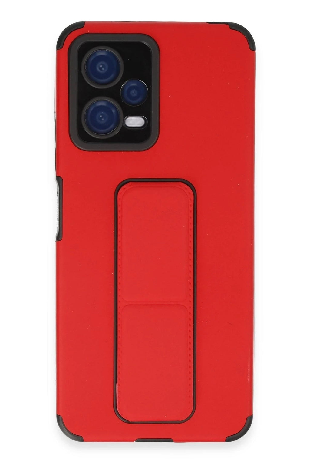 Mey İthalat® Poco X5 5G Kılıf Mega Standlı Silikon - Kırmızı