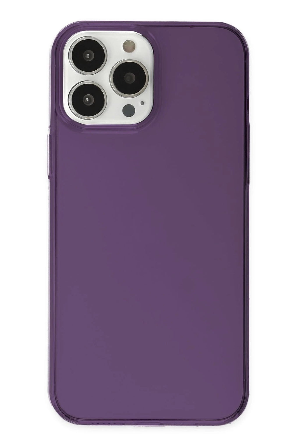 Mey İthalat® iPhone 14 Pro Kılıf Pc Sert Şeffaf Kapak - Mor