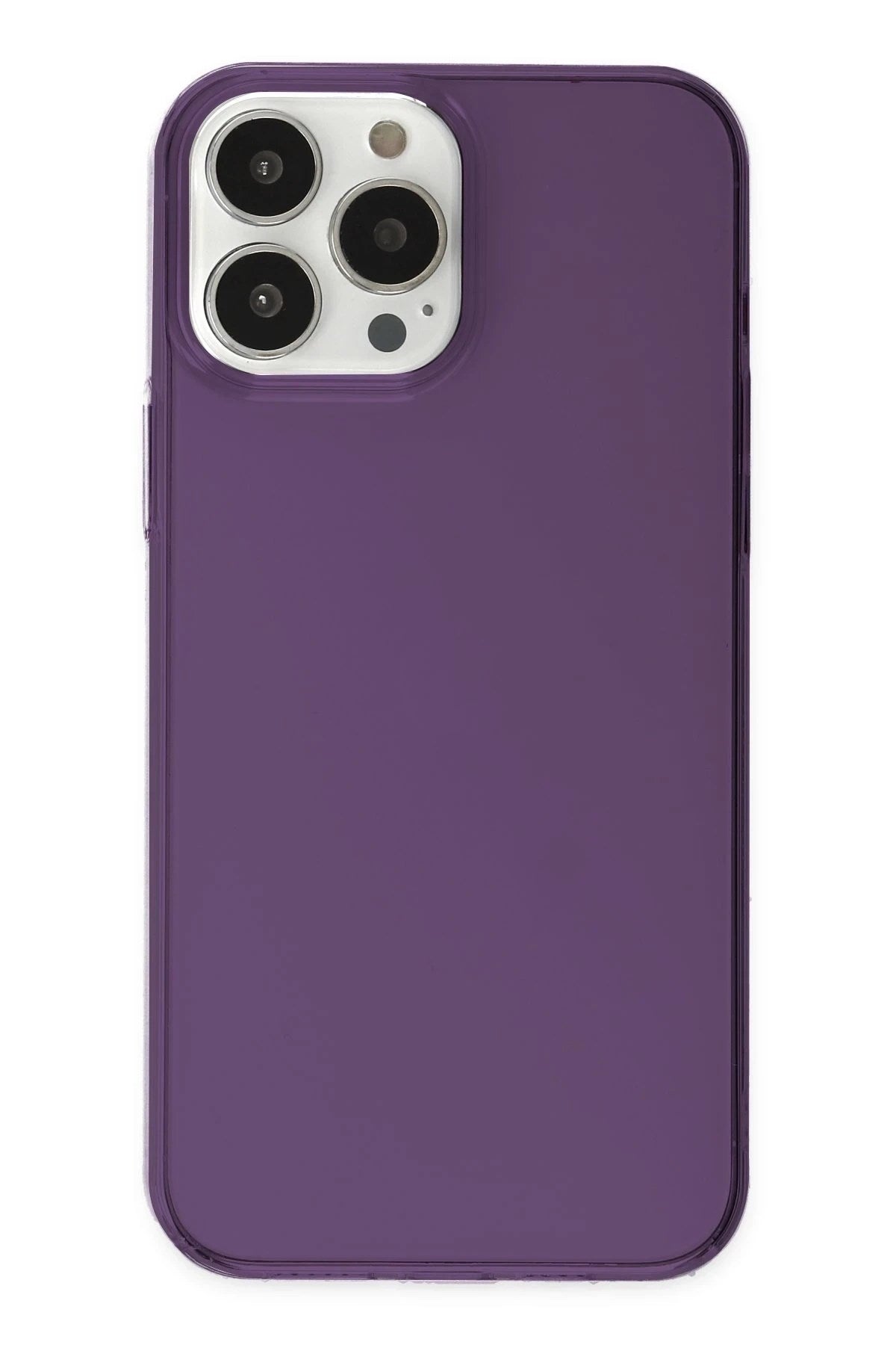Mey İthalat® iPhone 14 Pro Kılıf Pc Sert Şeffaf Kapak - Mor