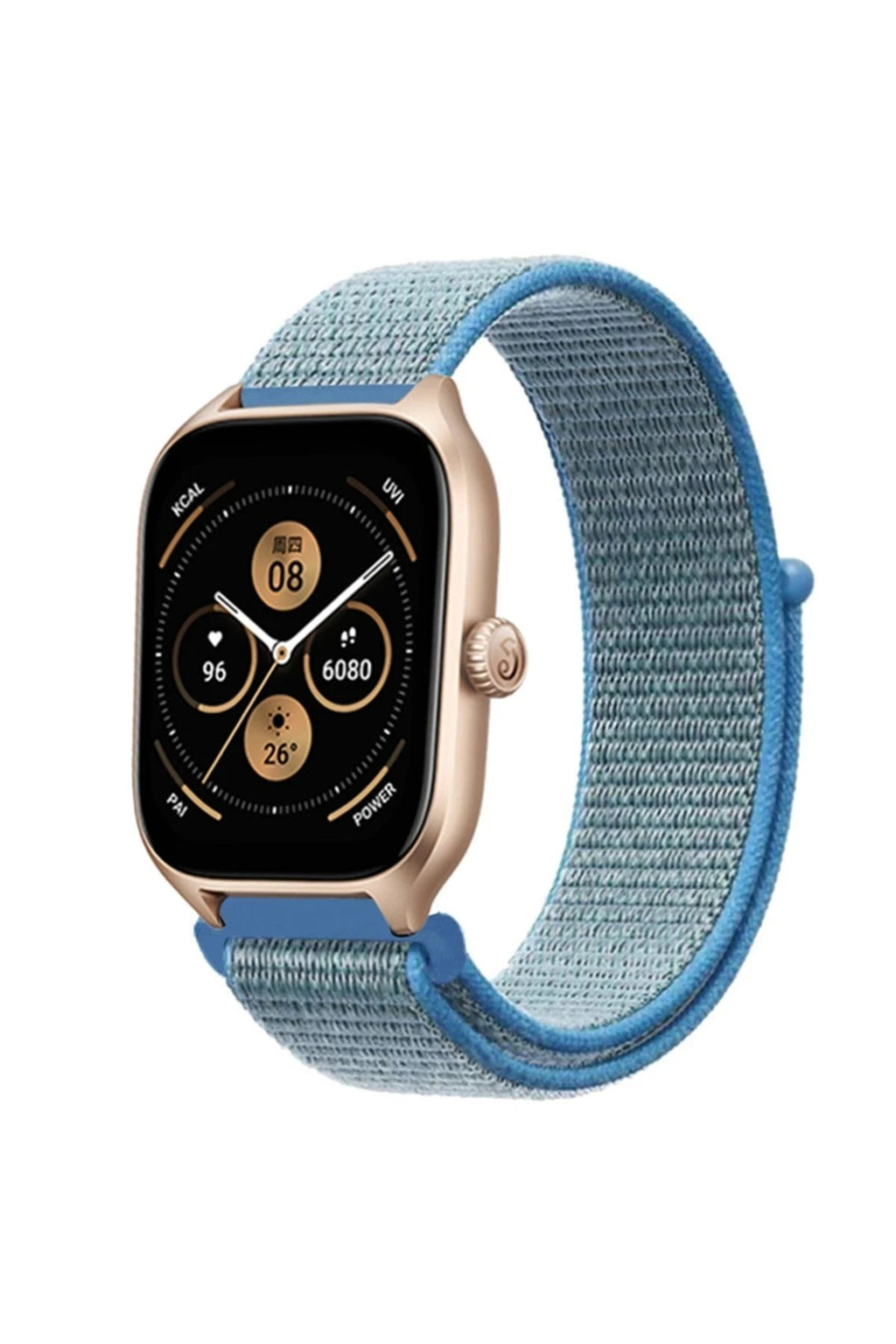 Mey İthalat® Watch 22mm Hasırlı Cırtcırtlı Kordon - Turkuaz