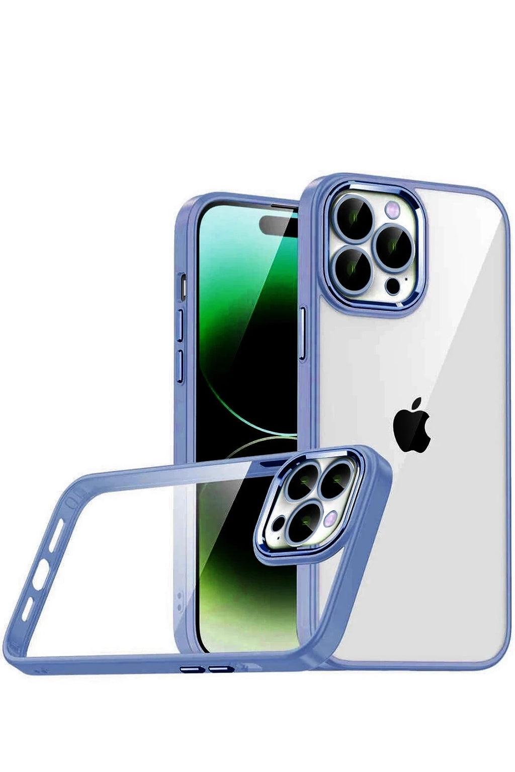 Mey İthalat® iPhone 15 Pro Max Lensli Silikon - Açık Mavi