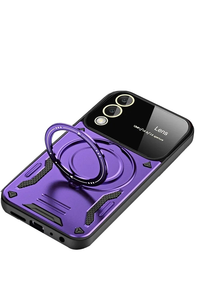 Mey İthalat® Samsung Galaxy S25 Edge Kılıf Joy Lens Standlı Kapak - Mor