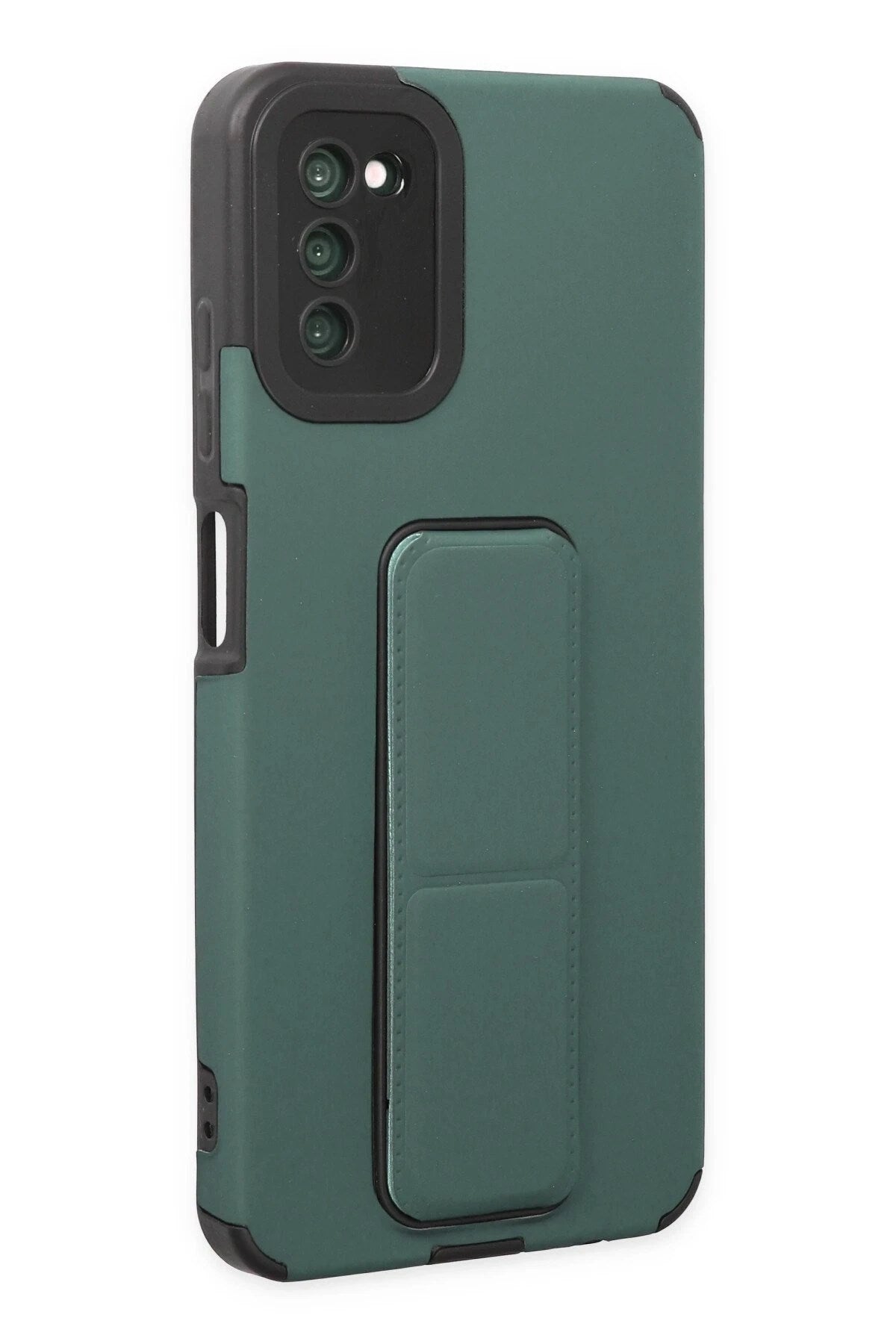 Mey İthalat® Samsung Galaxy A03S Kılıf Mega Standlı Silikon - Yeşil