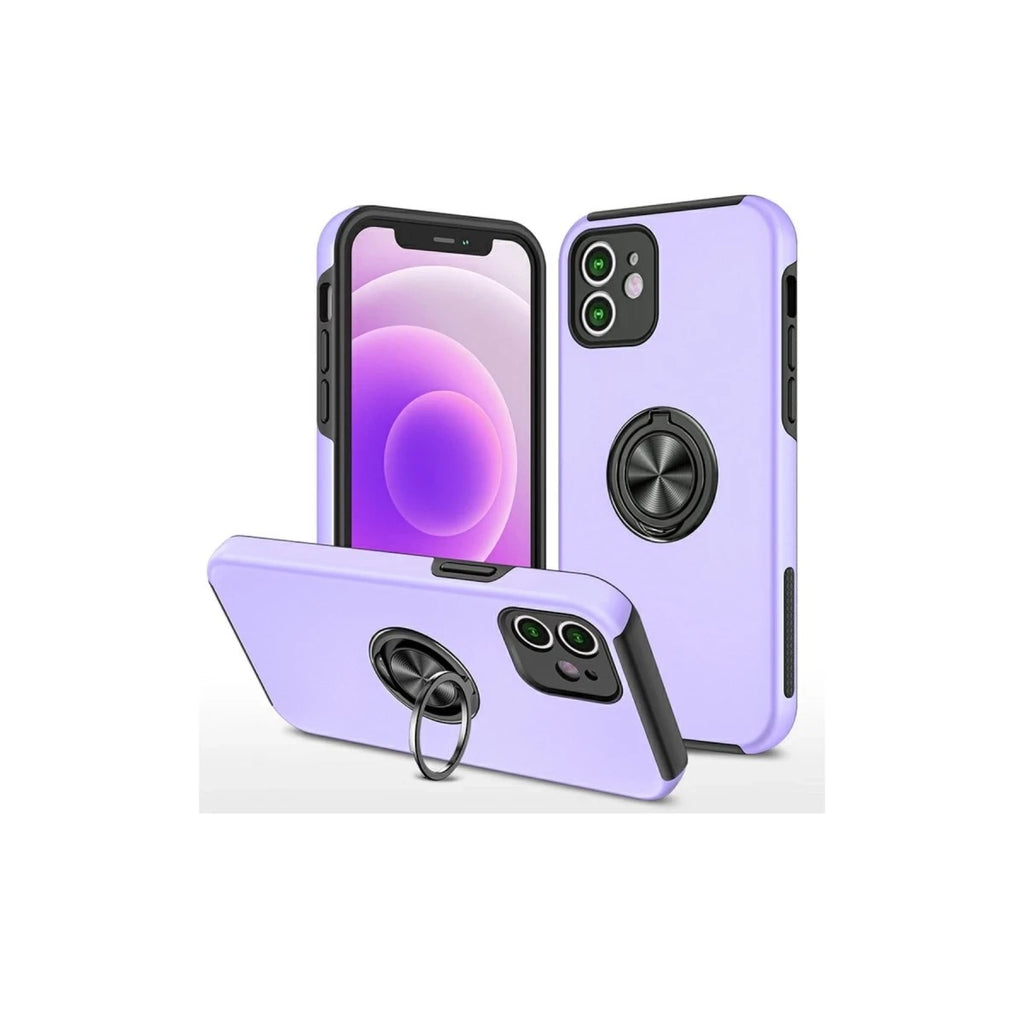 Mey İthalat® iPhone 12 Mini Kılıf Elit Yüzüklü Kapak - Mor