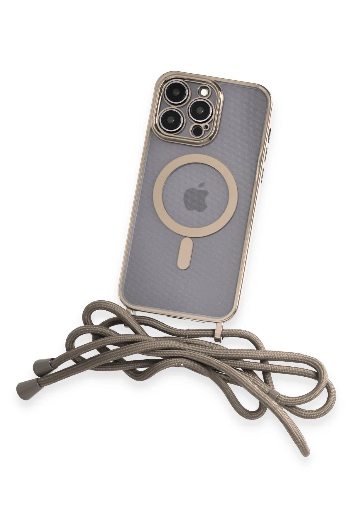 Mey İthalat® iPhone 13 Pro Kılıf Divo Lazer Askılı Magsafe Kapak - Gold