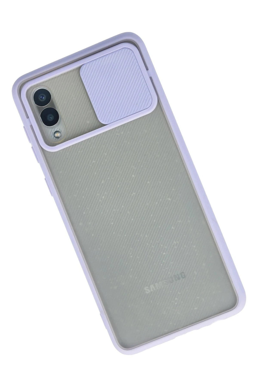 Mey İthalat® Samsung Galaxy A02 Kılıf Palm Buzlu Kamera Sürgülü Silikon - Lila