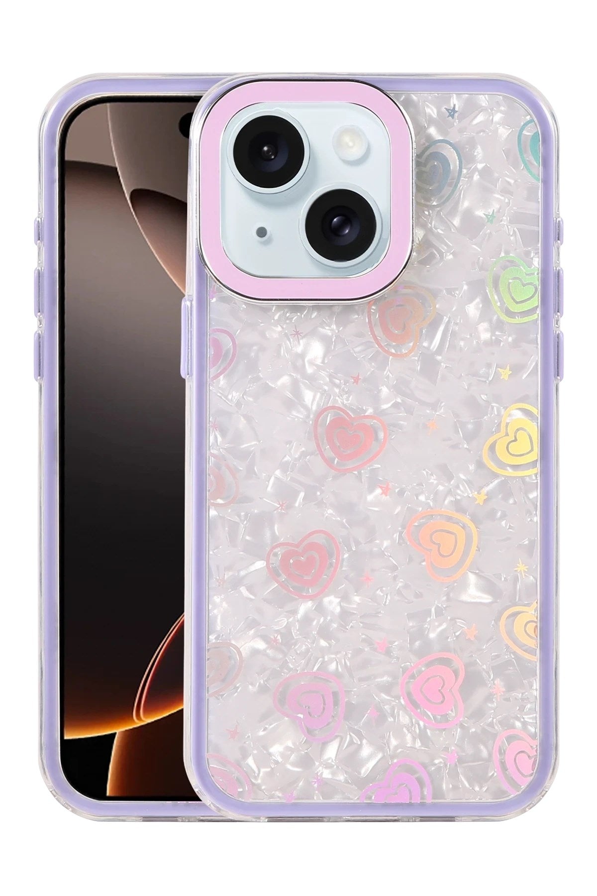 Mey İthalat® iPhone 14 Lumi Desenli Kapak - Mor