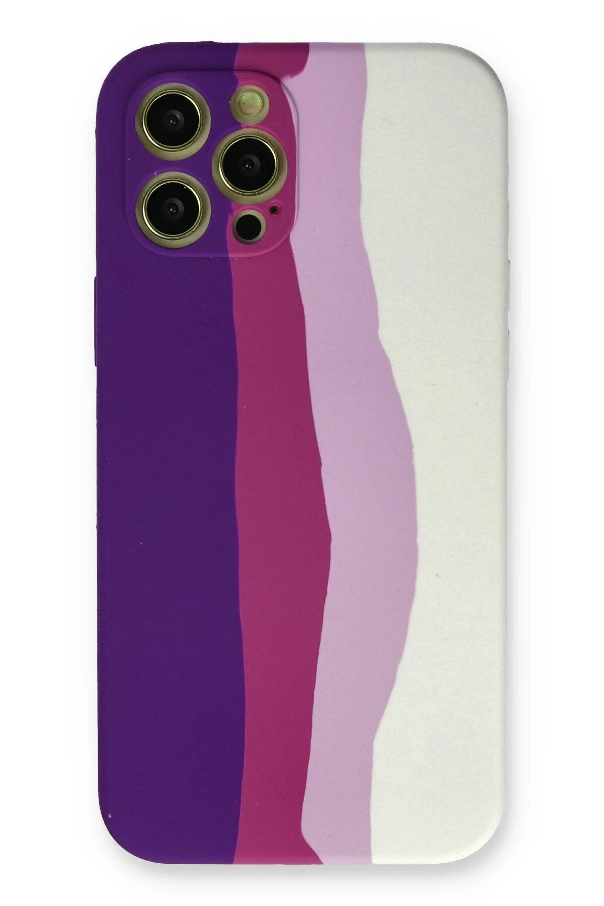 Mey İthalat® iPhone 12 Pro Max Kılıf Ebruli Lansman Silikon - Mor-Beyaz