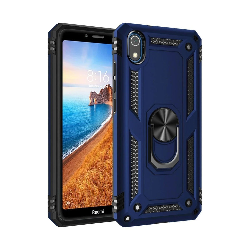 Mey İthalat® Redmi 7A Kılıf Sofya Yüzüklü Silikon Kapak - Lacivert