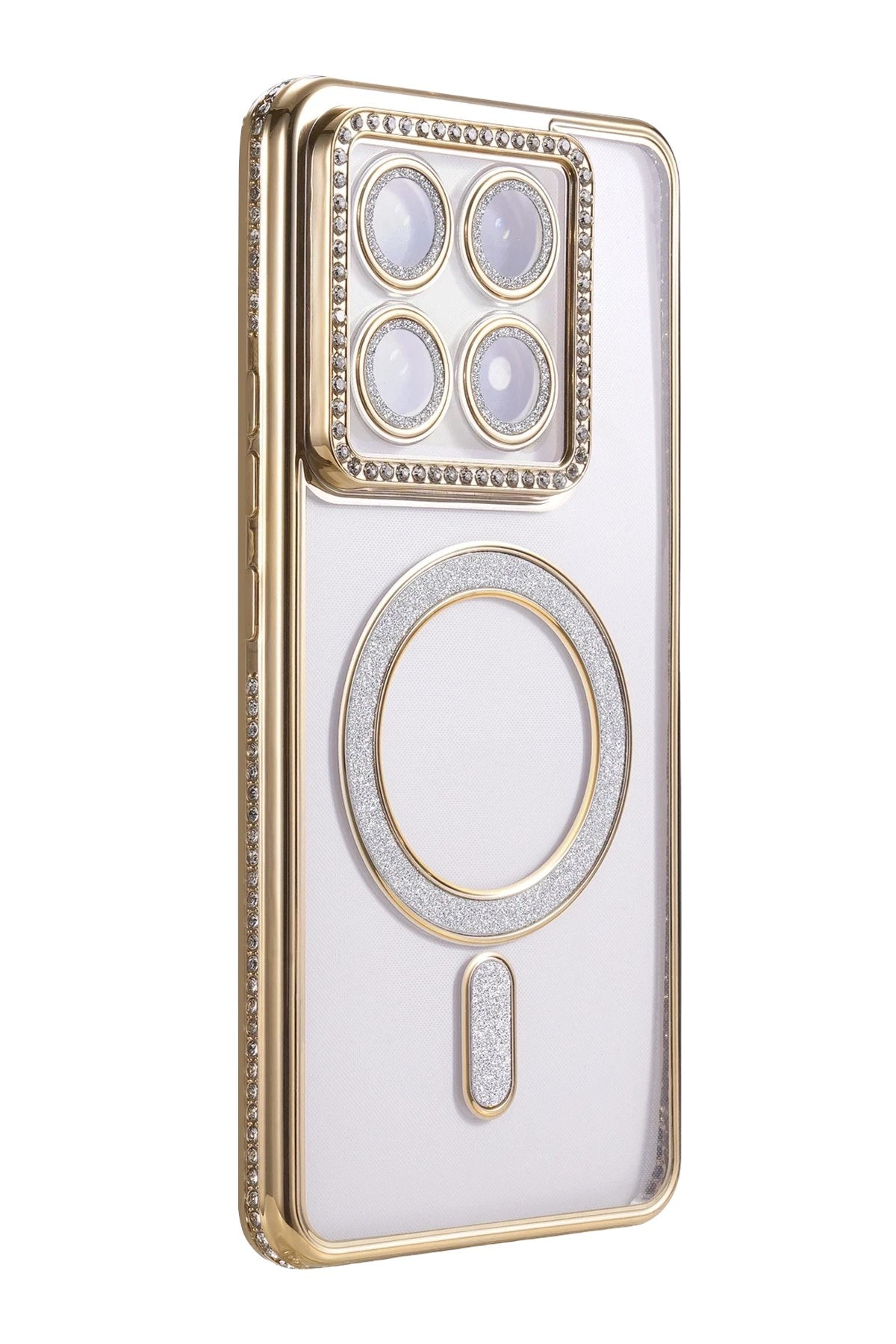 Mey İthalat® Mi 14T Pro Joke Simli Magneticsafe Kılıf - Gold