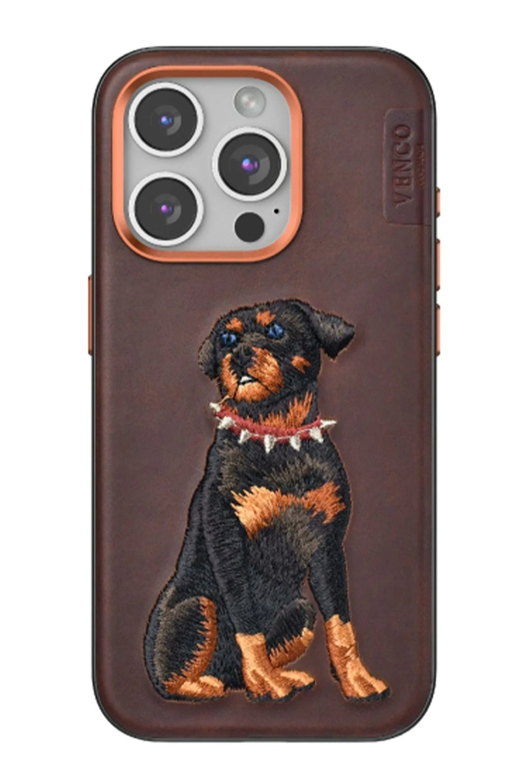 Mey İthalat® iPhone 15 Pro Perma Desenli Kapak - Koyu Kahve
