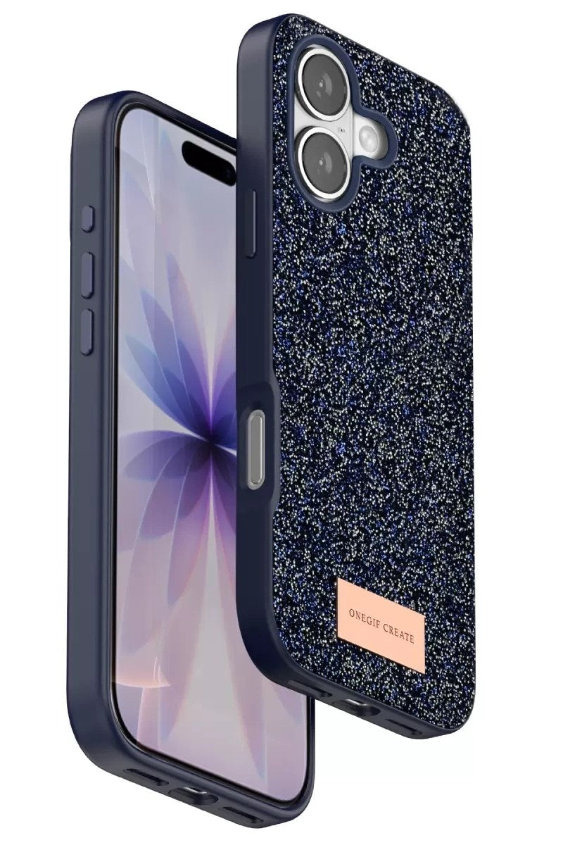 Mey İthalat® iPhone 17 Bright Simli Kapak - Mavi