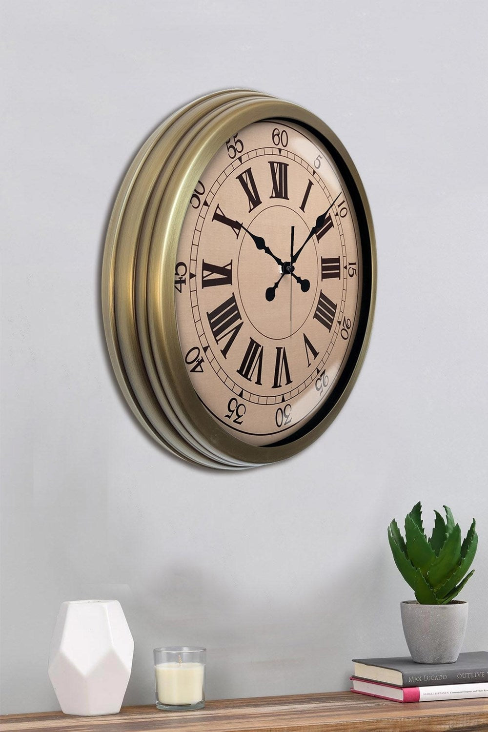 Nostalji Stil 40 Cm Metal Eskitme Duvar Saati