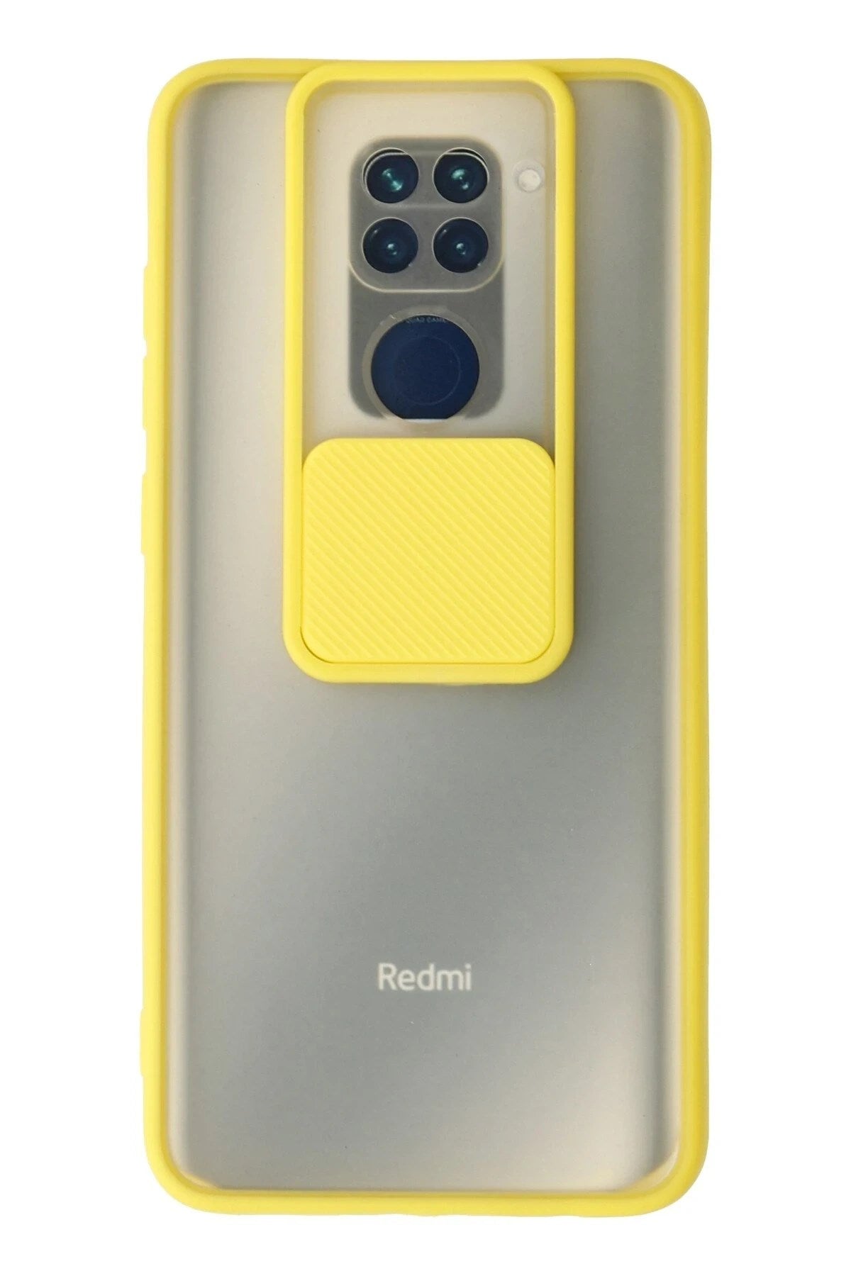 Mey İthalat® Redmi Note 9 Kılıf Palm Buzlu Kamera Sürgülü Silikon - Sarı