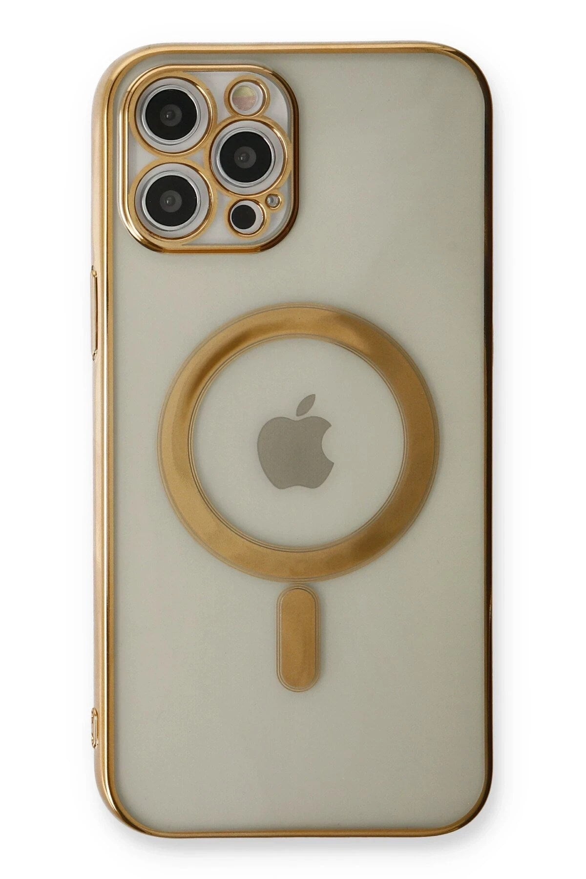 Mey İthalat® iPhone 12 Pro Kılıf Magneticsafe Lazer Silikon - Gold