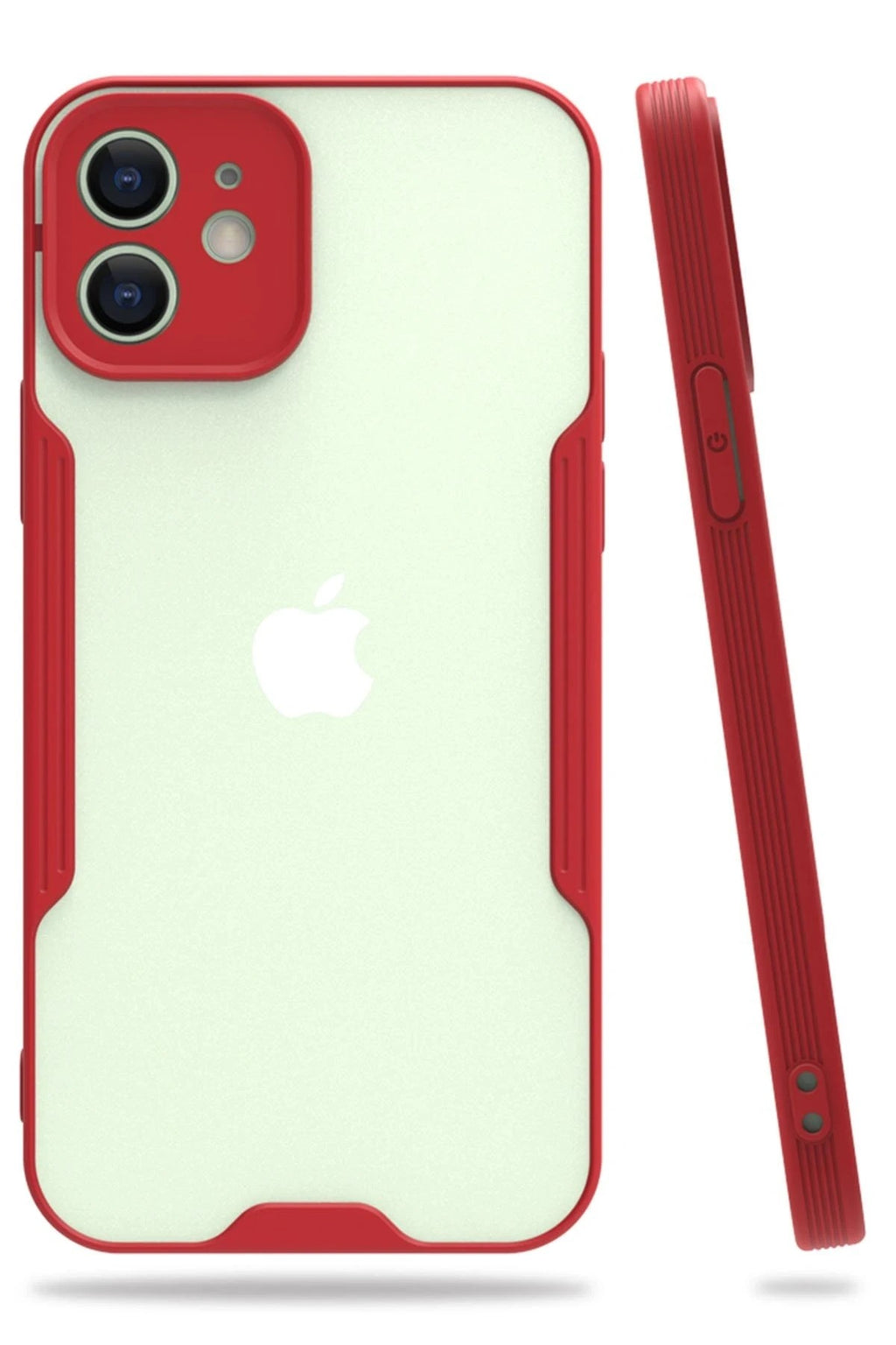 Mey İthalat® iPhone 12 Kılıf Platin Silikon - Kırmızı
