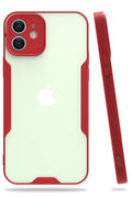 Mey İthalat® iPhone 12 Kılıf Platin Silikon - Kırmızı