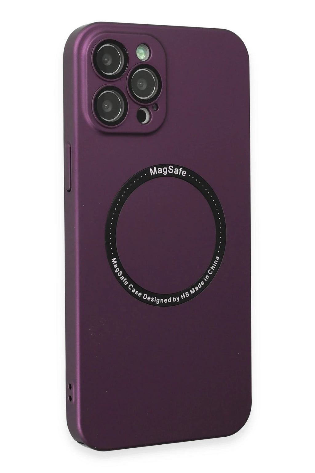 Mey İthalat® iPhone 12 Pro Kılıf Jack Magneticsafe Lens Silikon - Mürdüm