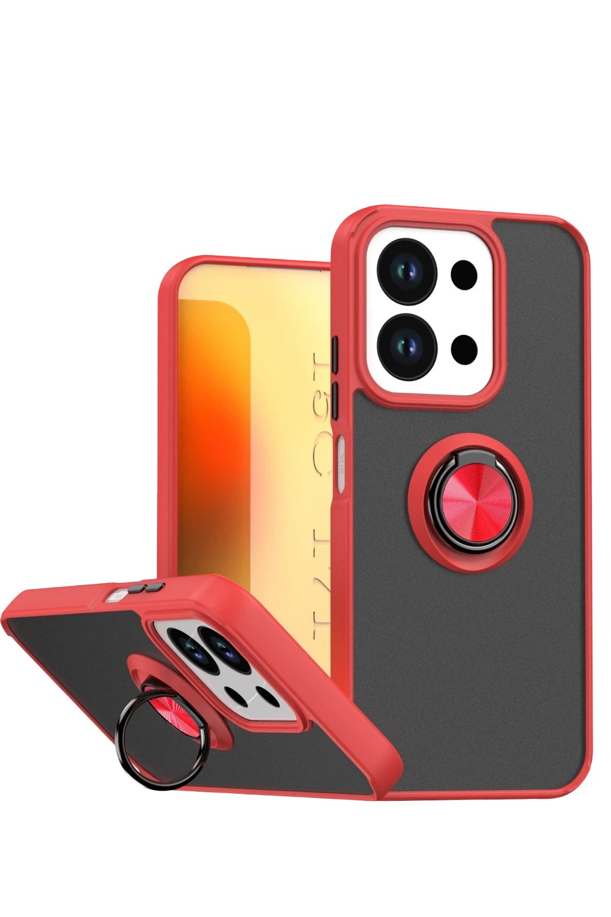 Mey İthalat® Redmi 15C 4G Montreal Yüzüklü Silikon Kapak - Kırmızı