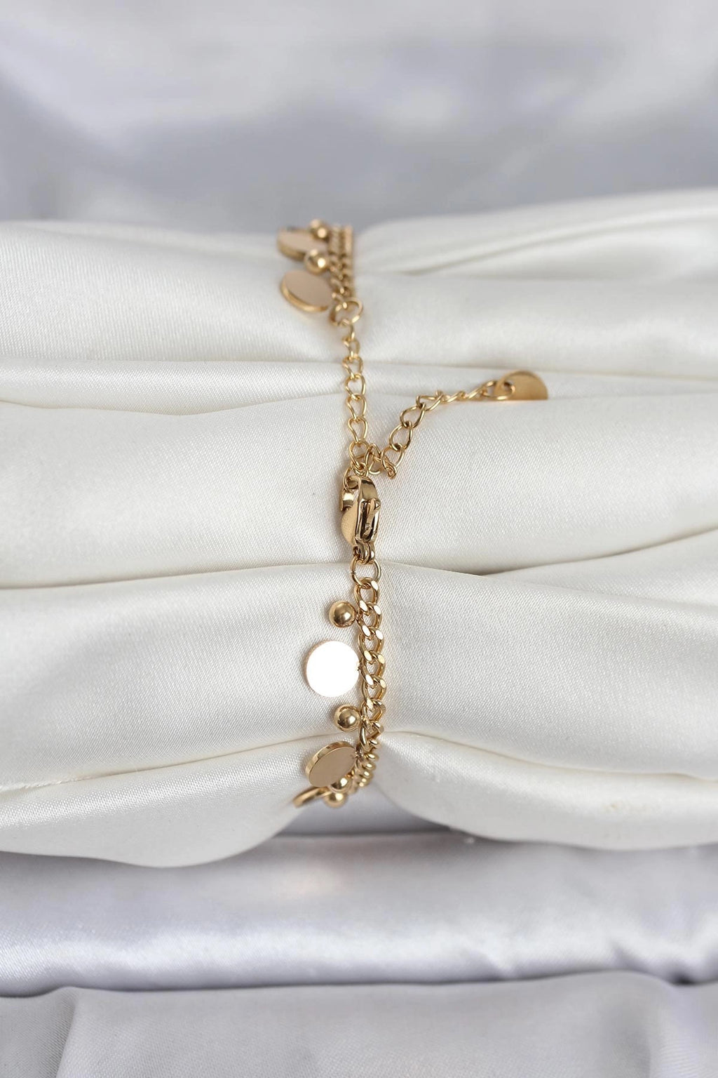 Mey İthalat® 316L Çelik Gold Renk Pullu Model Kadın Bileklik