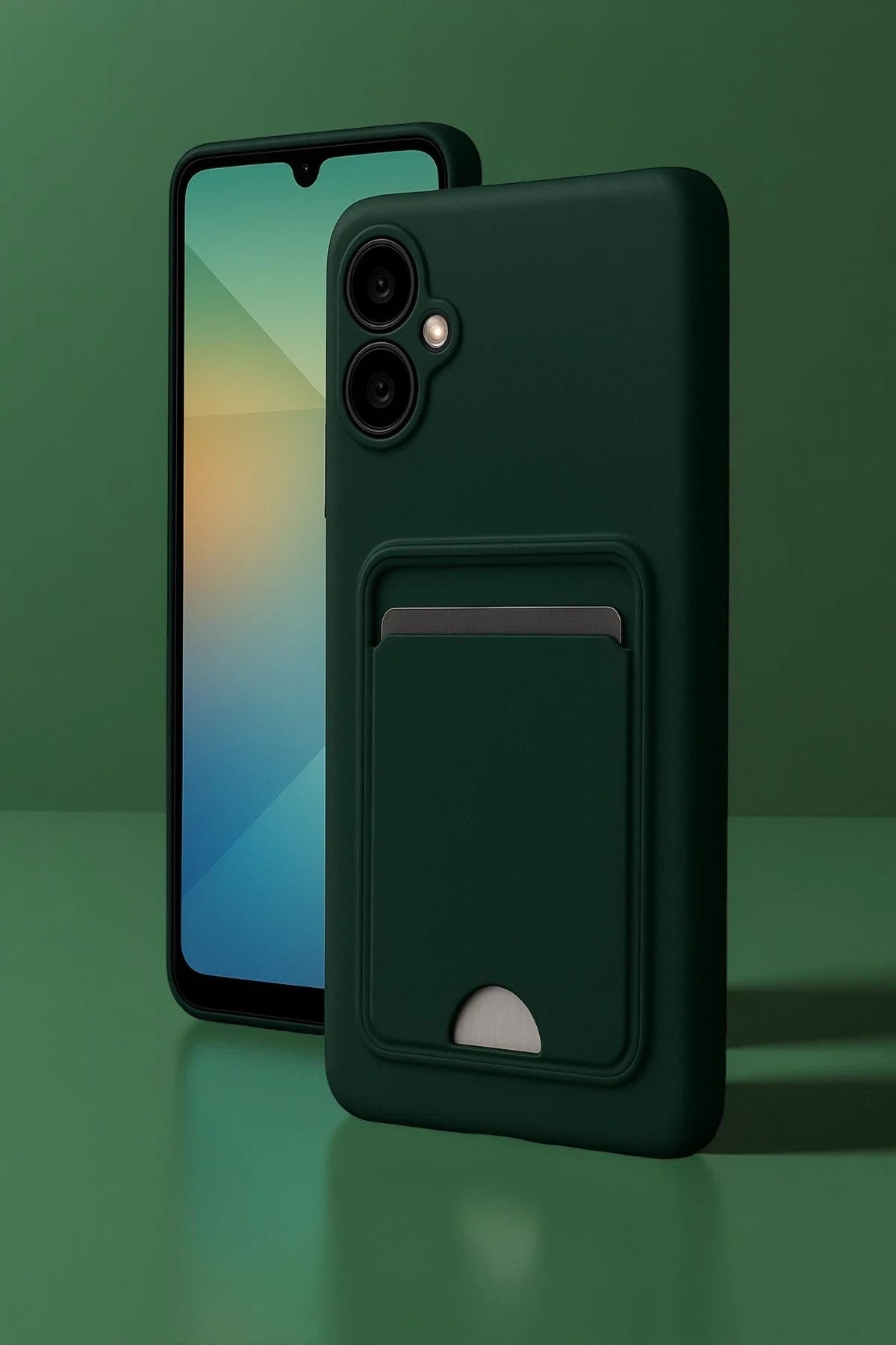 Mey İthalat® Samsung Galaxy A06 Kılıf Kelvin Kartvizitli Silikon - Kırmızı