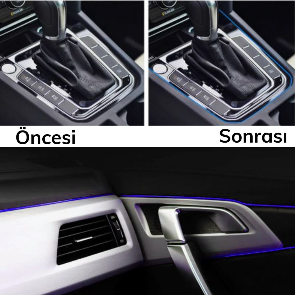 Mavi Araba OtoTrim Dekorasyon Şeridi Kauçuk Elastik Kolay Kurulum 5 metre Şerit Bant