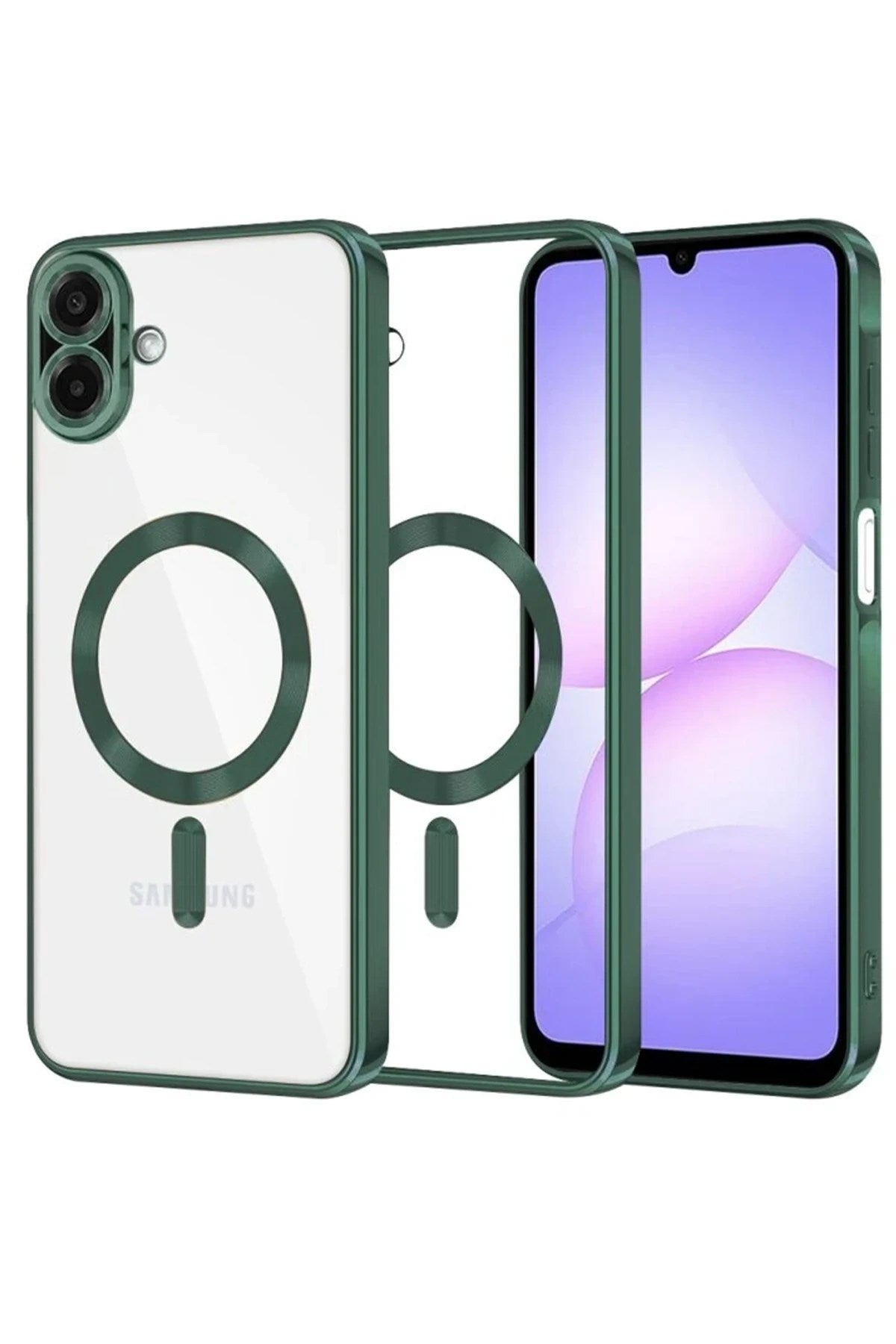 Mey İthalat® Samsung Galaxy A07 4G Kross Magneticsafe Kapak - Koyu Yeşil