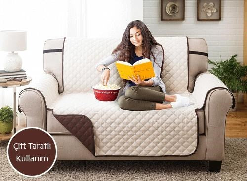 İki Kişilik Çift Taraflı Koltuk Kanepe Örtüsü Kılıfı