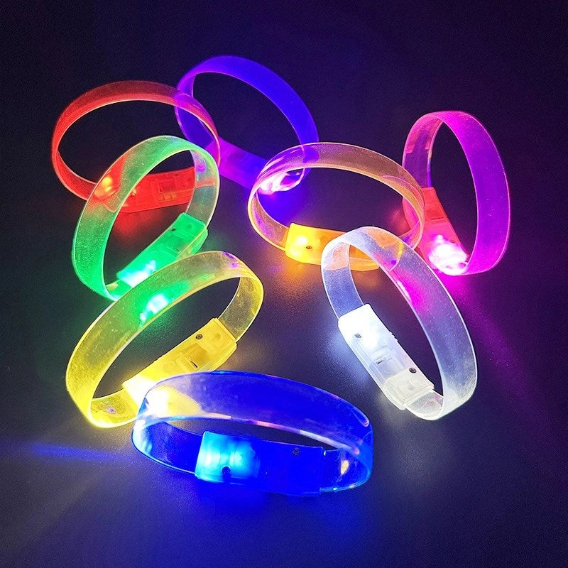 Mey İthalat® 3 Modlu Pilli LED Işıklı Esnek Parti Bilekliği Yeşil