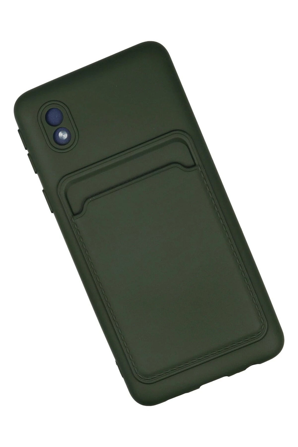 Mey İthalat® Samsung Galaxy A01 Core Kılıf Kelvin Kartvizitli Silikon - Koyu Yeşil