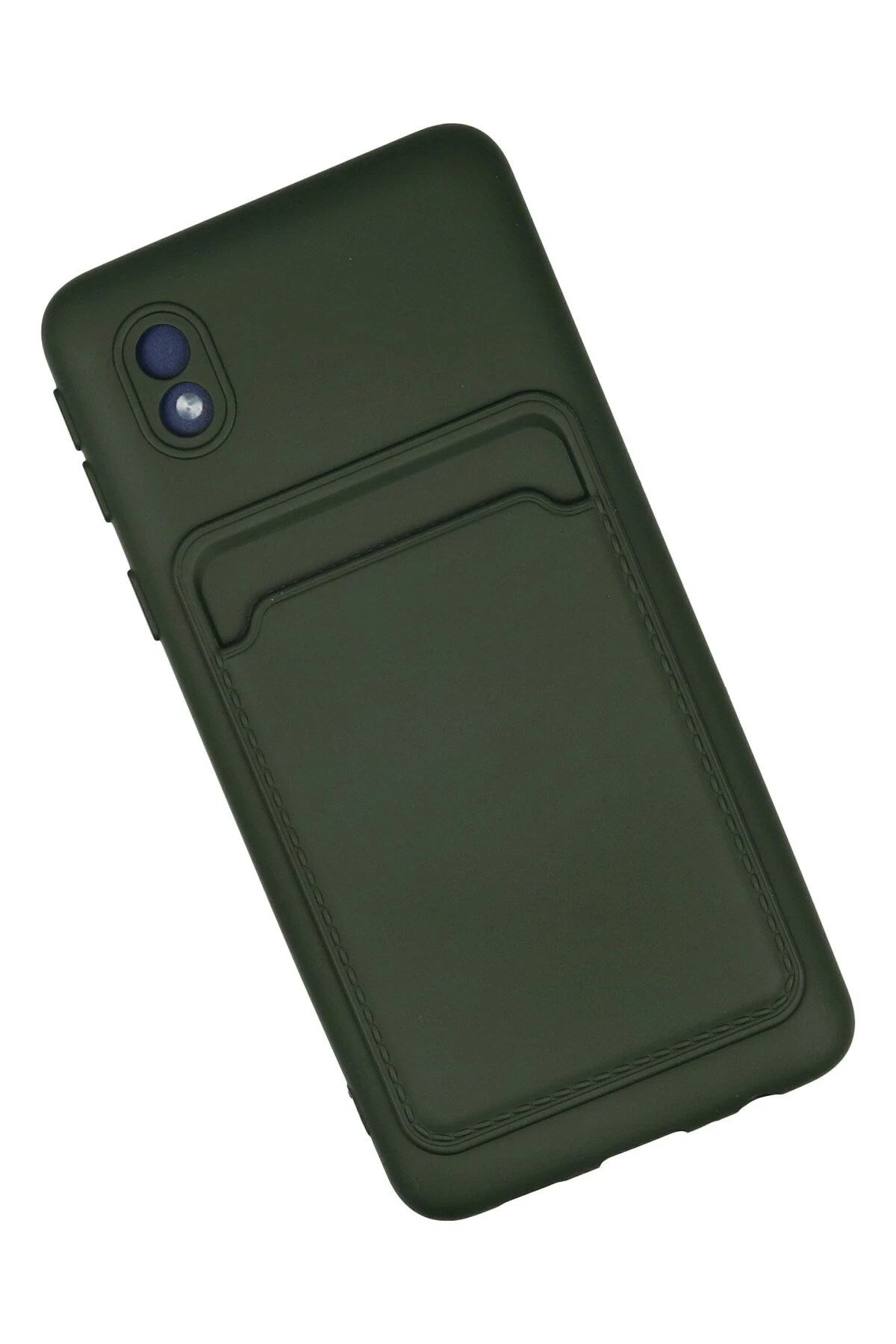 Mey İthalat® Samsung Galaxy A01 Core Kılıf Kelvin Kartvizitli Silikon - Koyu Yeşil