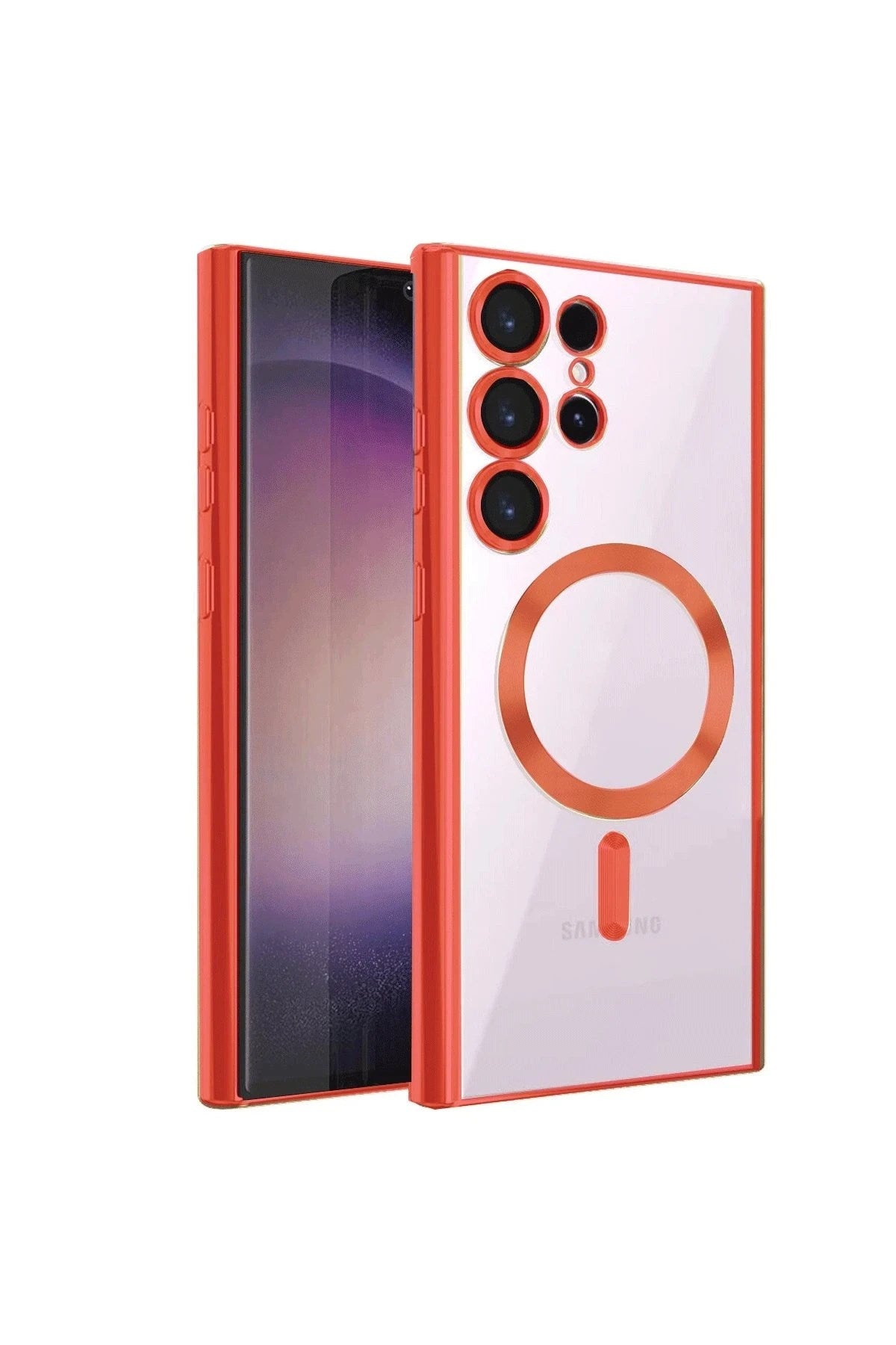 Mey İthalat® Samsung Galaxy S24 Ultra Kılıf Kross Magneticsafe Kapak - Kırmızı