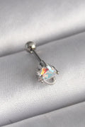 Mey İthalat® 316L Çelik Gümüş Renk Zirkon Taşlı Kalp Tragus Piercing