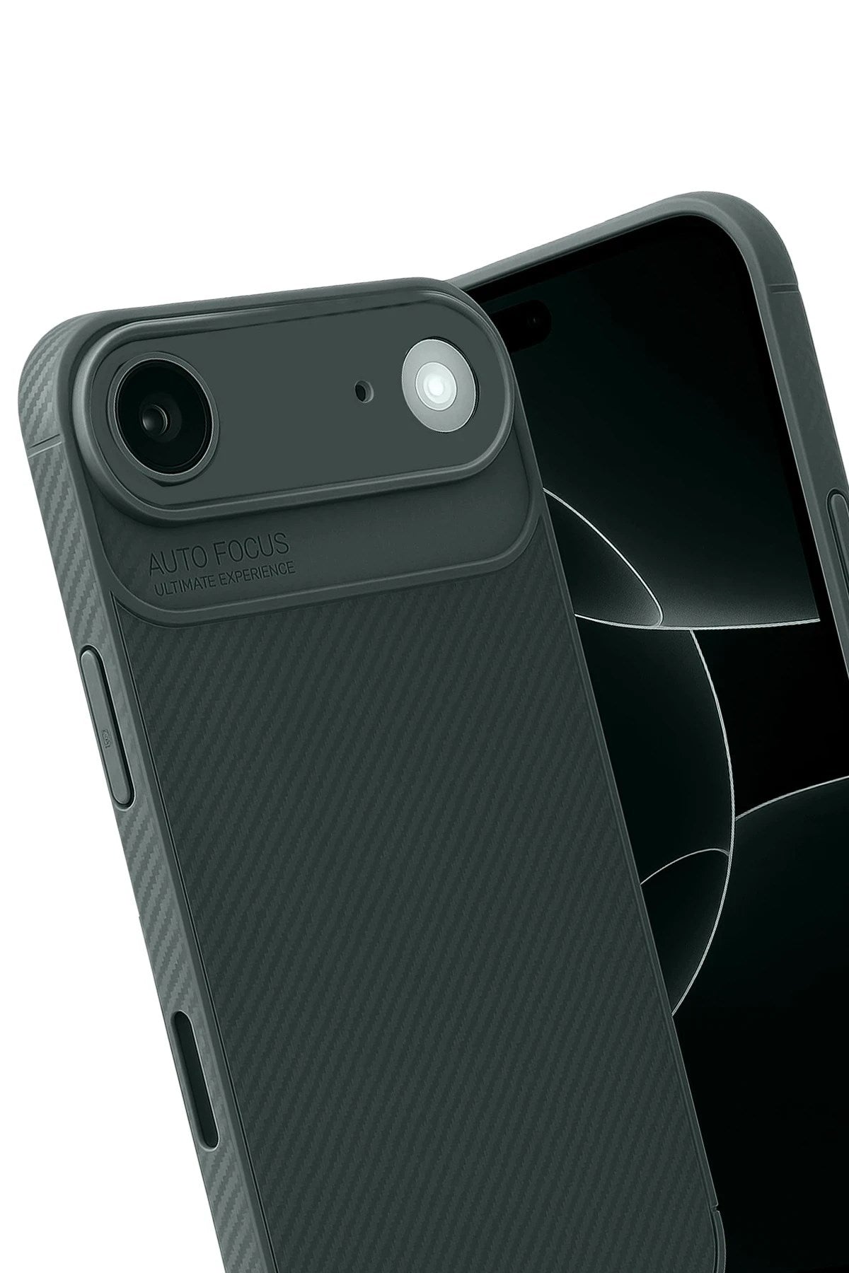 Mey İthalat® iPhone 17 Air Auto Focus Karbon Kapak - Koyu Yeşil